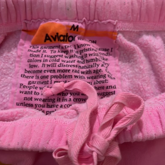 Womens Aviator Nation Sweatpants Neon pink Size Medium - Picture 4 of 8
